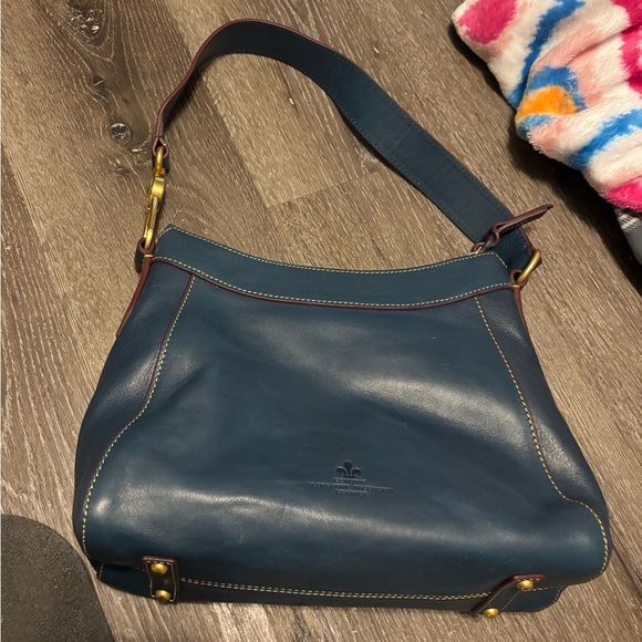 Dooney & Bourke Teal Leather Shoulder Bag - Picture 2 of 6